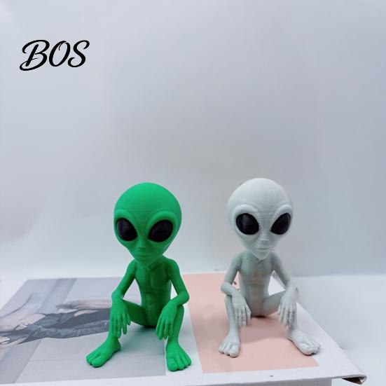 Реалистичная скульптура инопланетянина, 3D-печатная статуэтка, Научно-фантастическая скульптура НЛО, Забавная сидящая фигурка, Креативное украшение для дома, офиса, рабочего стола, полки, рабочей станции