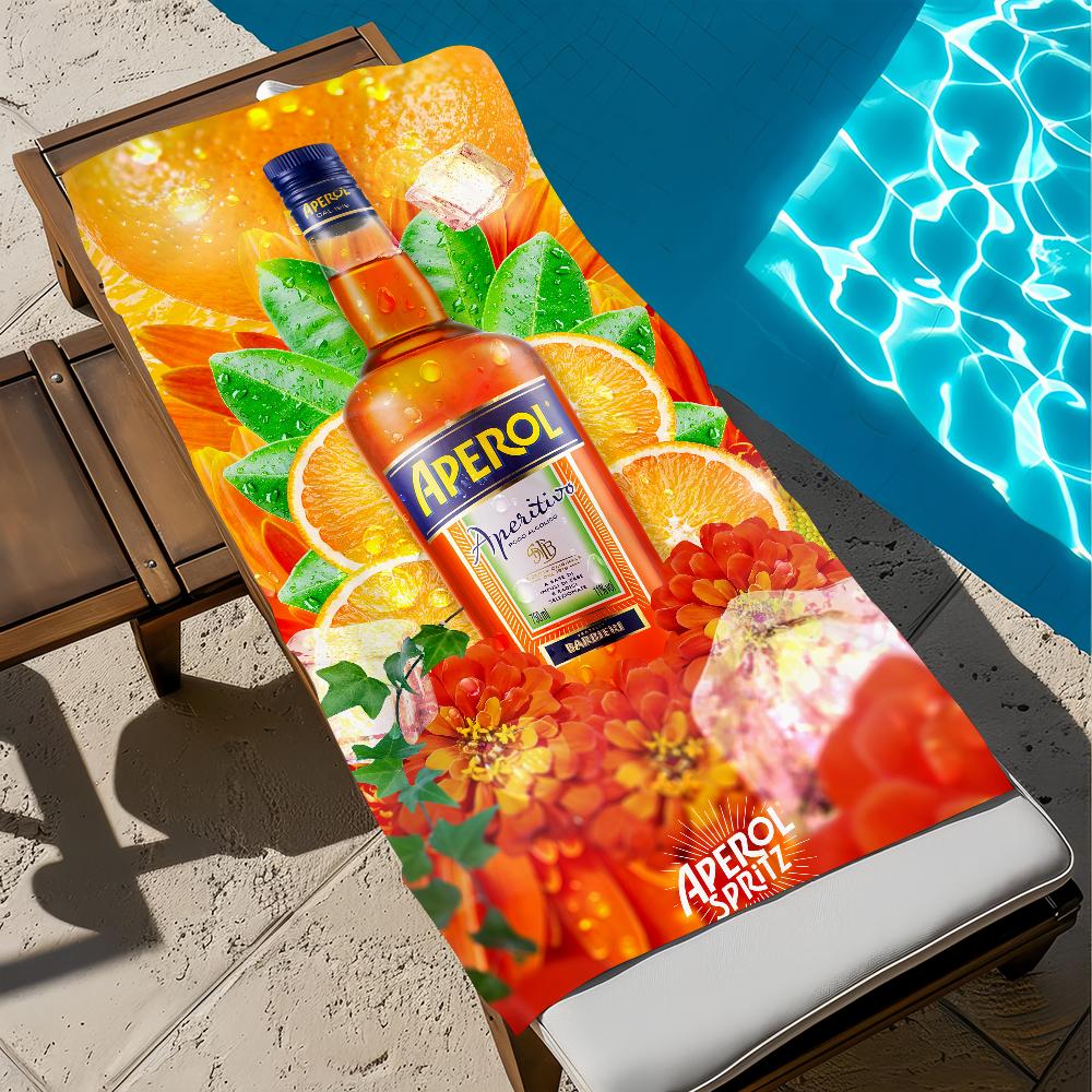 Оранжевый арт A-AperolS Полотенце Пляжное Быстросохнущее Мягкое Бассейн Полотенца Подарок для S-Spritzs-S Путешествия Тренажерный зал Душ Кемпинг спорт