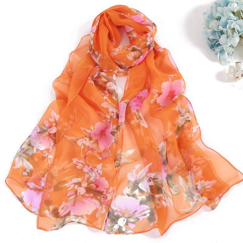 Women's Winter Long Fashion Chiffon Printed Decorative Scarf