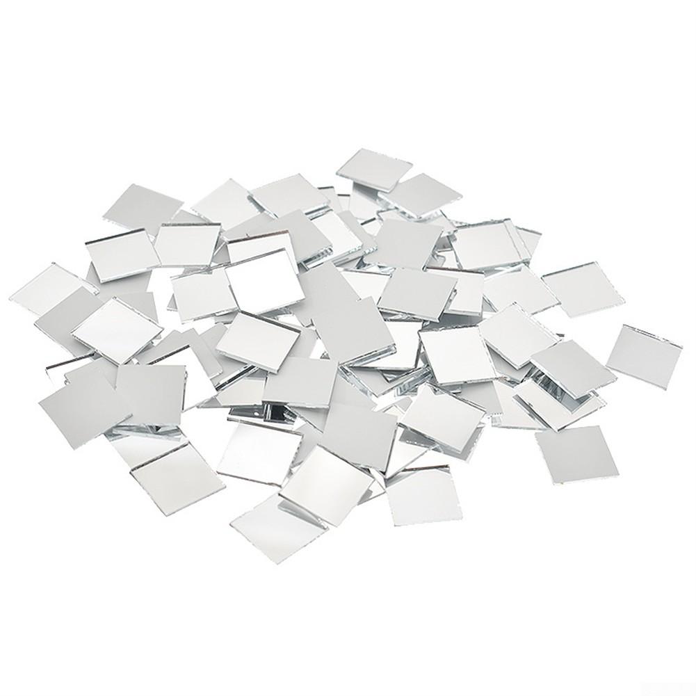 Wall Sticker Mirror Stickers 100PCS 10x10mm DIY Glass