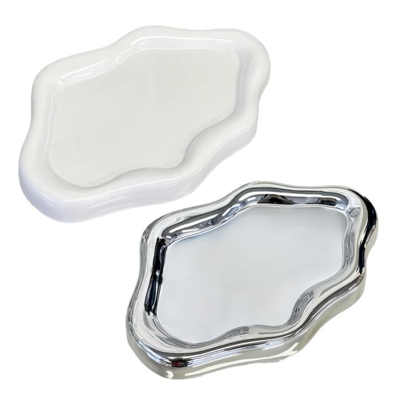 Cloud-Shaped Jewelry Tray Decorative Plate For Rings Earrings Bracelets & Necklaces Plastic Vanity Tray For Women Bedroom Decor