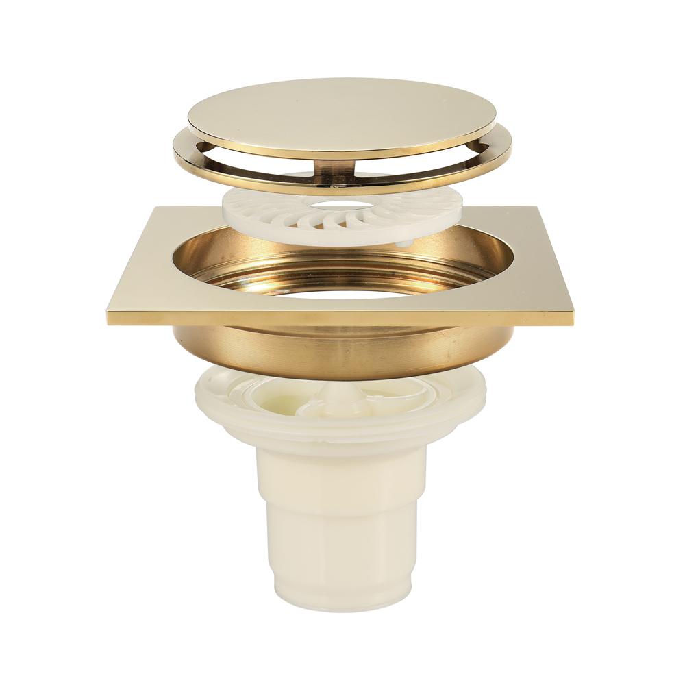 HIDEEP Bathroom Accessories Brass Lemon Yellow Floor Drainage Deodorant Floor Drain