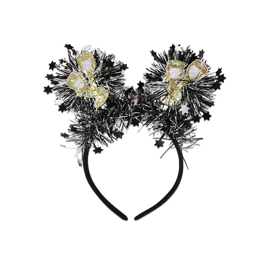 Блестящий Рождественский Новогодний Головной Убор Украшение для Вечеринки Блестящий Обруч для Волос Маскарадная Вечеринка
