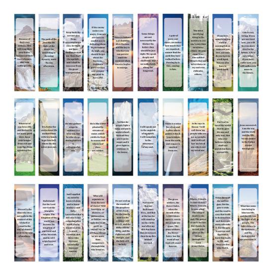 30 листов закладок со стихами из христианской Библии, бумага премиум-класса, вдохновляющий дизайн закладки с живописным фоном, вдохновляющие инструменты для чтения