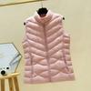 Women's Padded Vest Autumn Winter Ultra Light Zipper Closure Warm Sleeveless Jacket Slim Fit Windproof Stand-up Collar Waistcoat for Home Work