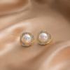 Spiral Pearl Temperament High Sense Atmosphere Stud Earrings Women