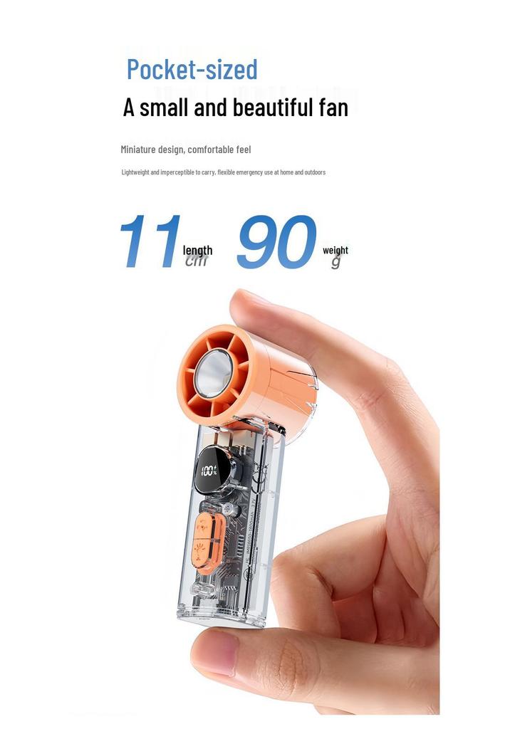New High-Speed Turbo Mini USB Fan: Silent, Powerful, Long-Lasting, 100-Speed Handheld Cooler