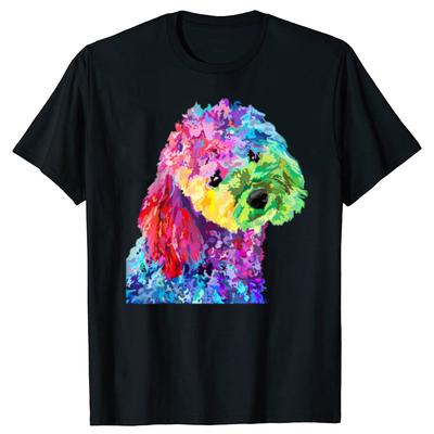 Ретро Винтажные Подарки для Любителей Собак Цветные Крутые Футболки с Пуделем Летний Стиль Графические Хлопковые Уличная Одежда Футболка для Любителя Щенков Мужская