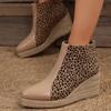 Shoes for Women Classic Retro Women's Leopard Print Boots Non-slip Thick Sole Modern Boots Comfortable Versatile Zipper Boots