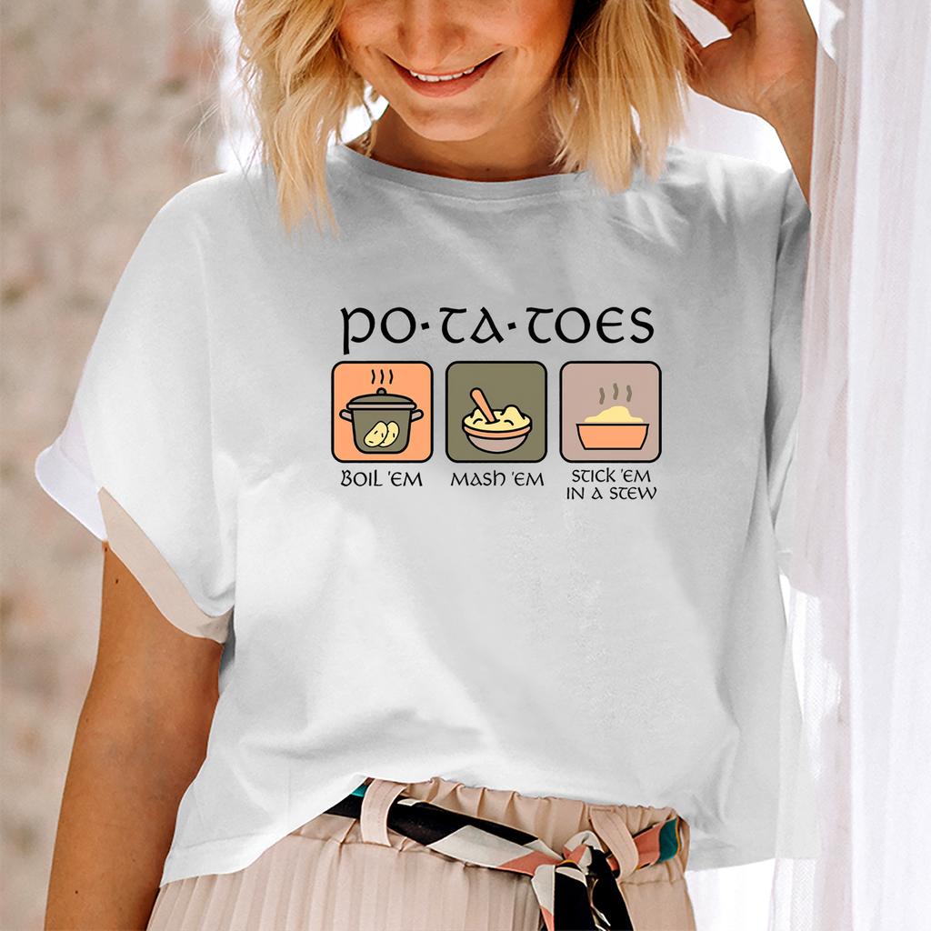 Картошка Отвари Ее Разомни Ее Положи Ее в Рагу Футболка Властелин Колец Режущая Машина Lotr Картофельная Футболка Футболка Хоббита Книжный мерч