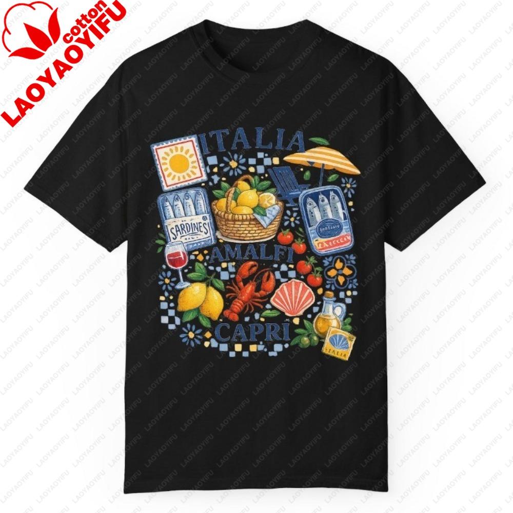 Italy Vacation Shirt Amalfi Coast Tee European Summer Outfit Lemon Graphic