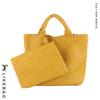 Новая 2022 Сумка-тоут из плетеной ПУ большого объема - Модная трансграничная деловая и повседневная сумка для мамы и ребенка