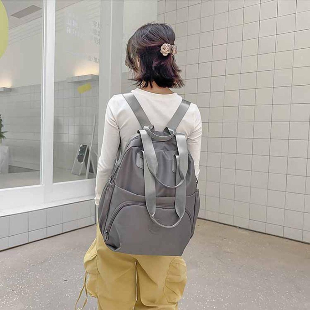 Solid Color Sport Nylon Backpack Korean Style Fitness Bag Cute Travel Shoulder Bag Swimming