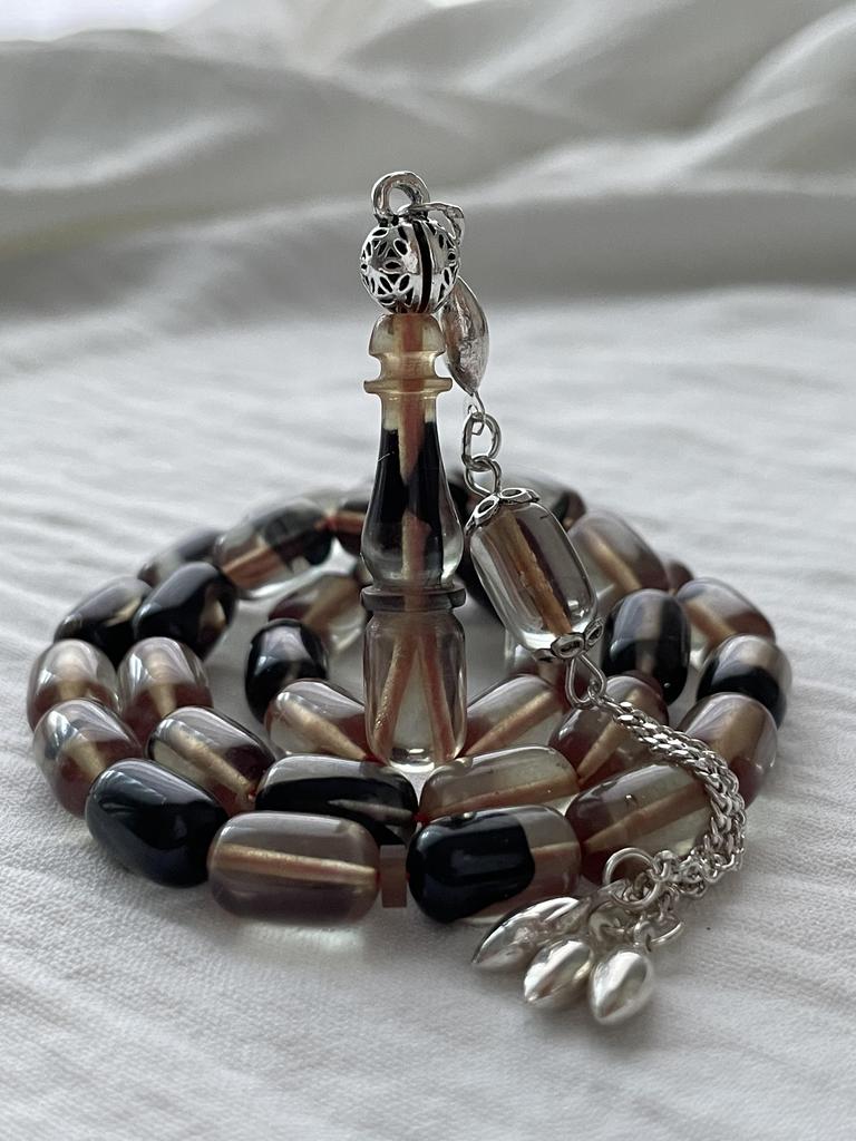 Молитвенные бусы из огненного янтаря 925 пробы Серебряные кисточки Розарий Teasbeh