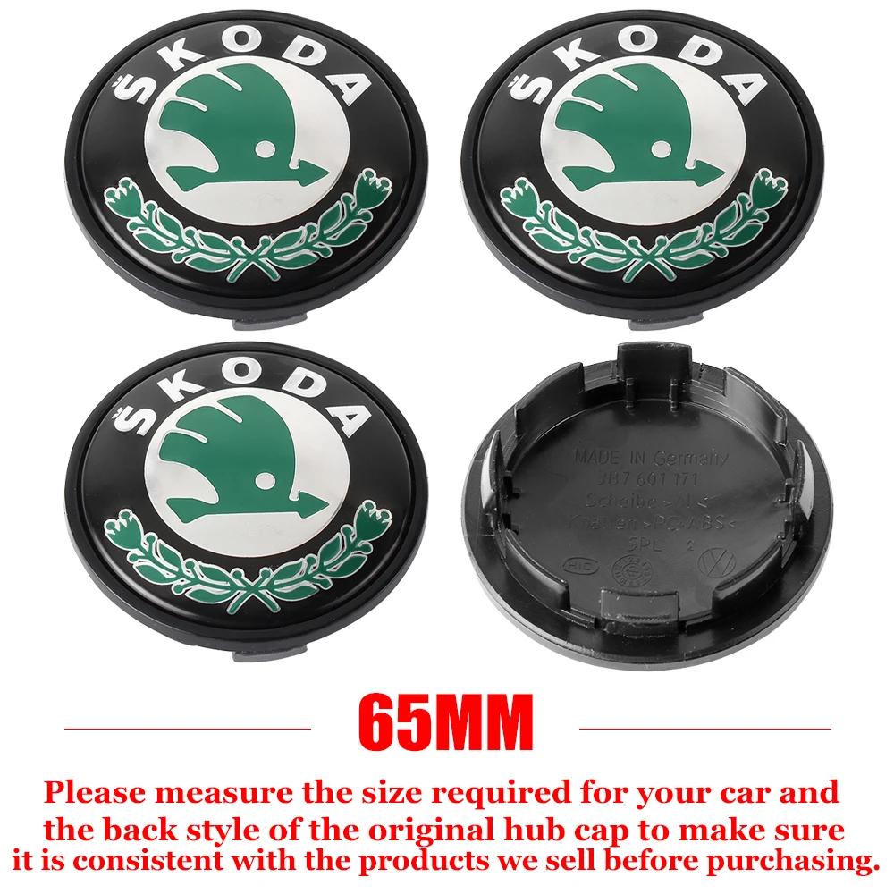 Car Sticker 2025 Hot 4pcs 55/65mm Wheel Hub Center Caps Badge Cover Hubcaps For Skoda Fabia Superb Rapid Karoq VII Yeti Kodiaq A