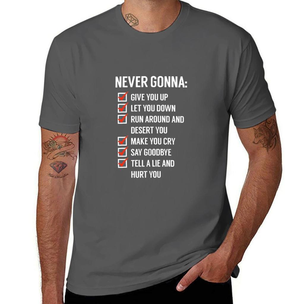 Rick Astley Never Gonna Give You Up Tshirt Breathable Gym Short Sleeve Tshirt