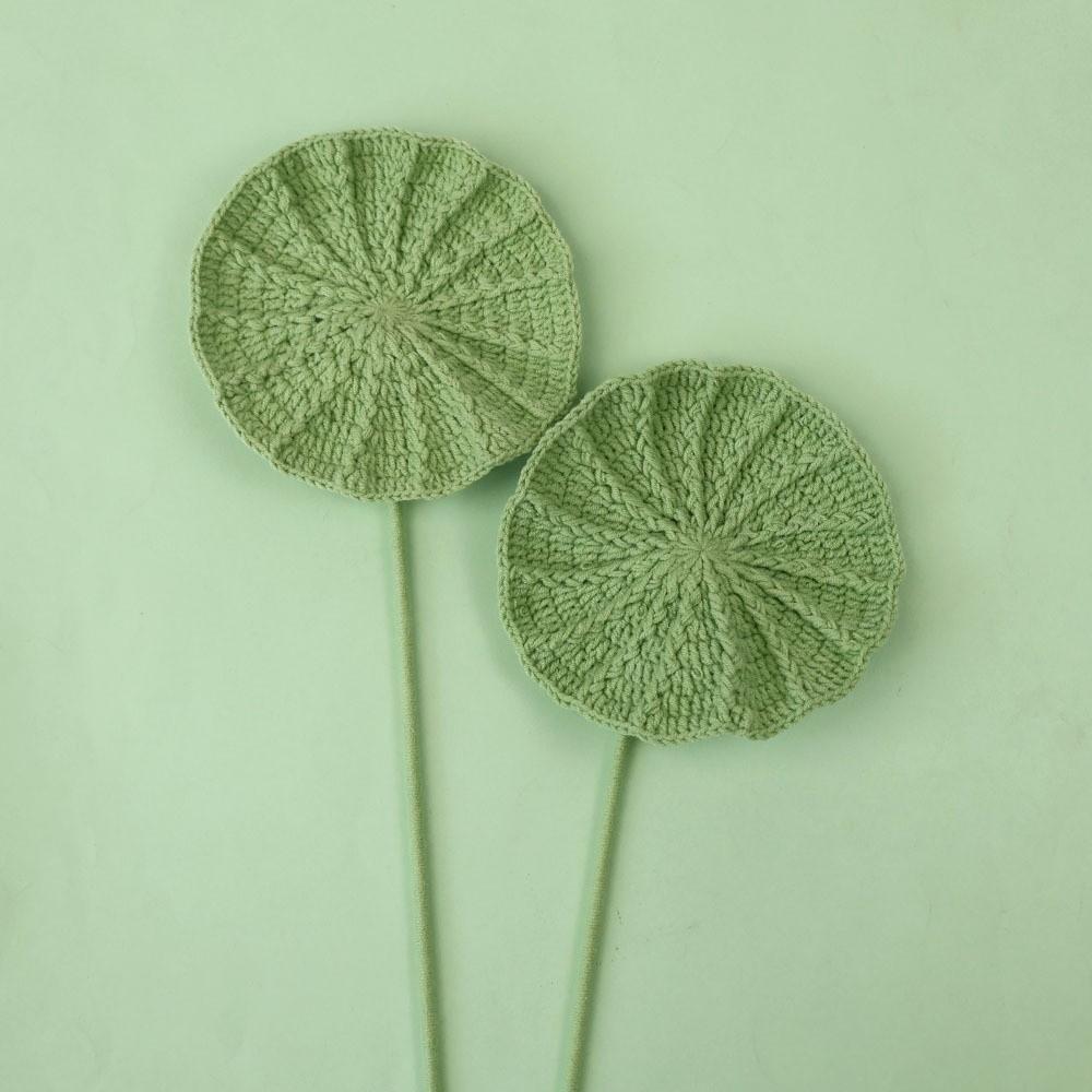 Finished Handwoven Crochet Lotus Flower Artistic Artificial Plant Decor Home Decor