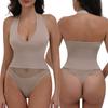 Shapewear Bodysuits for Women Sexy Sleeveless Halter Tops Summer V Neck Leotard Going Out Backless Bodycon One Piece Body Shaper