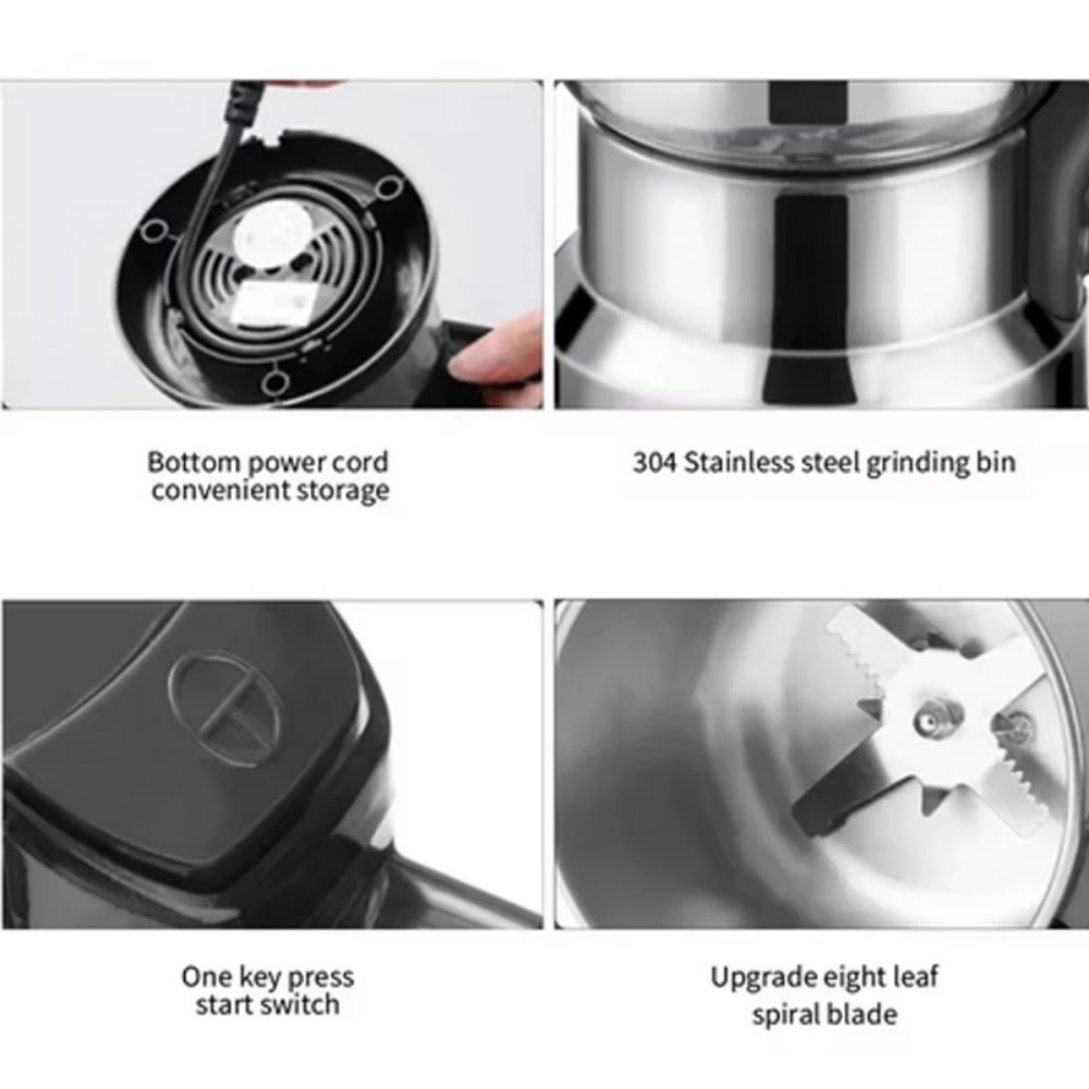 500g Large Capacity Electric Mixer Blender with Lid Medicinal Pulverizer Baking Tools