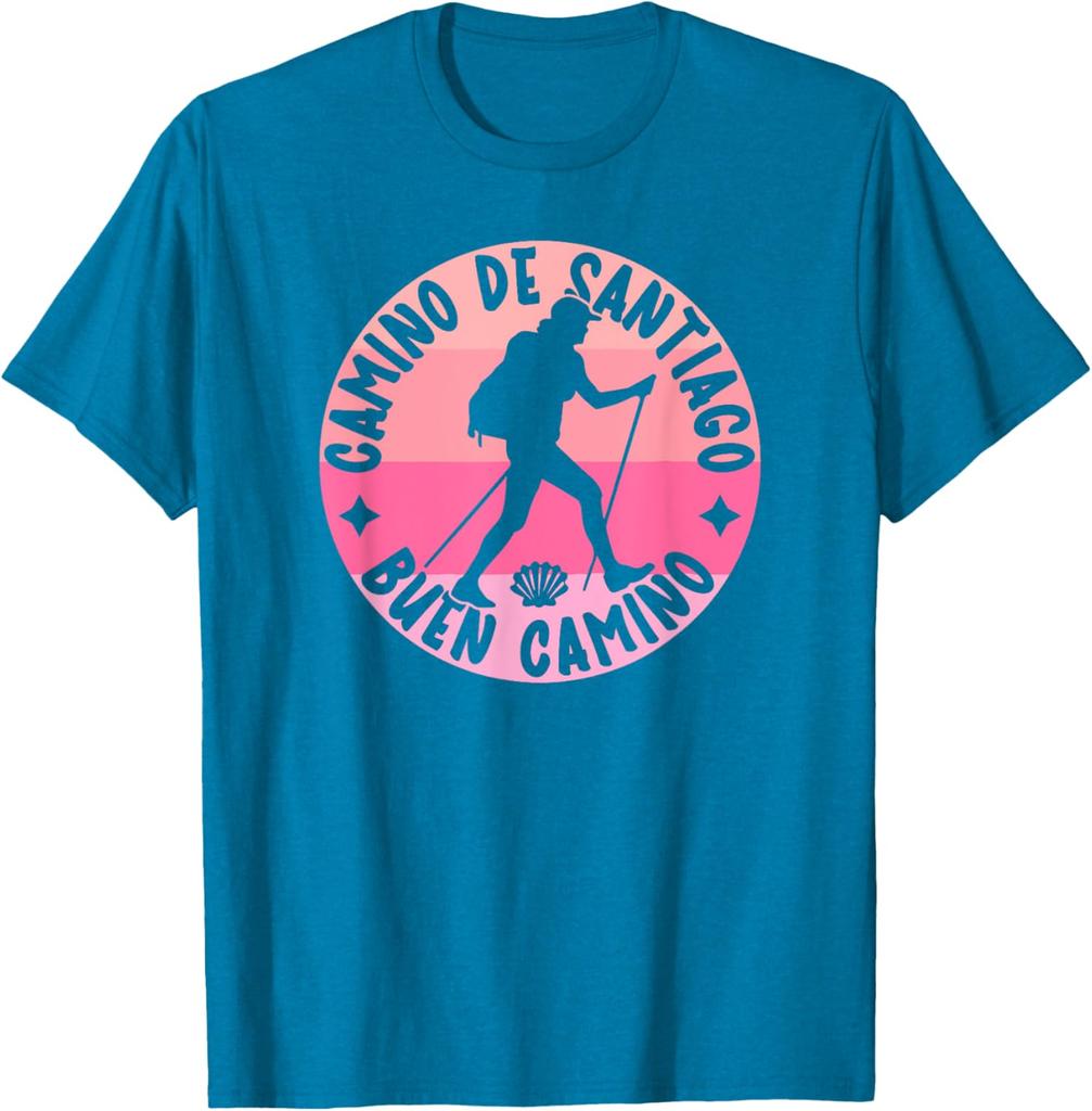 Camino De Santiago Way of St James TShirt Short Sleeve Casual Cotton Shift