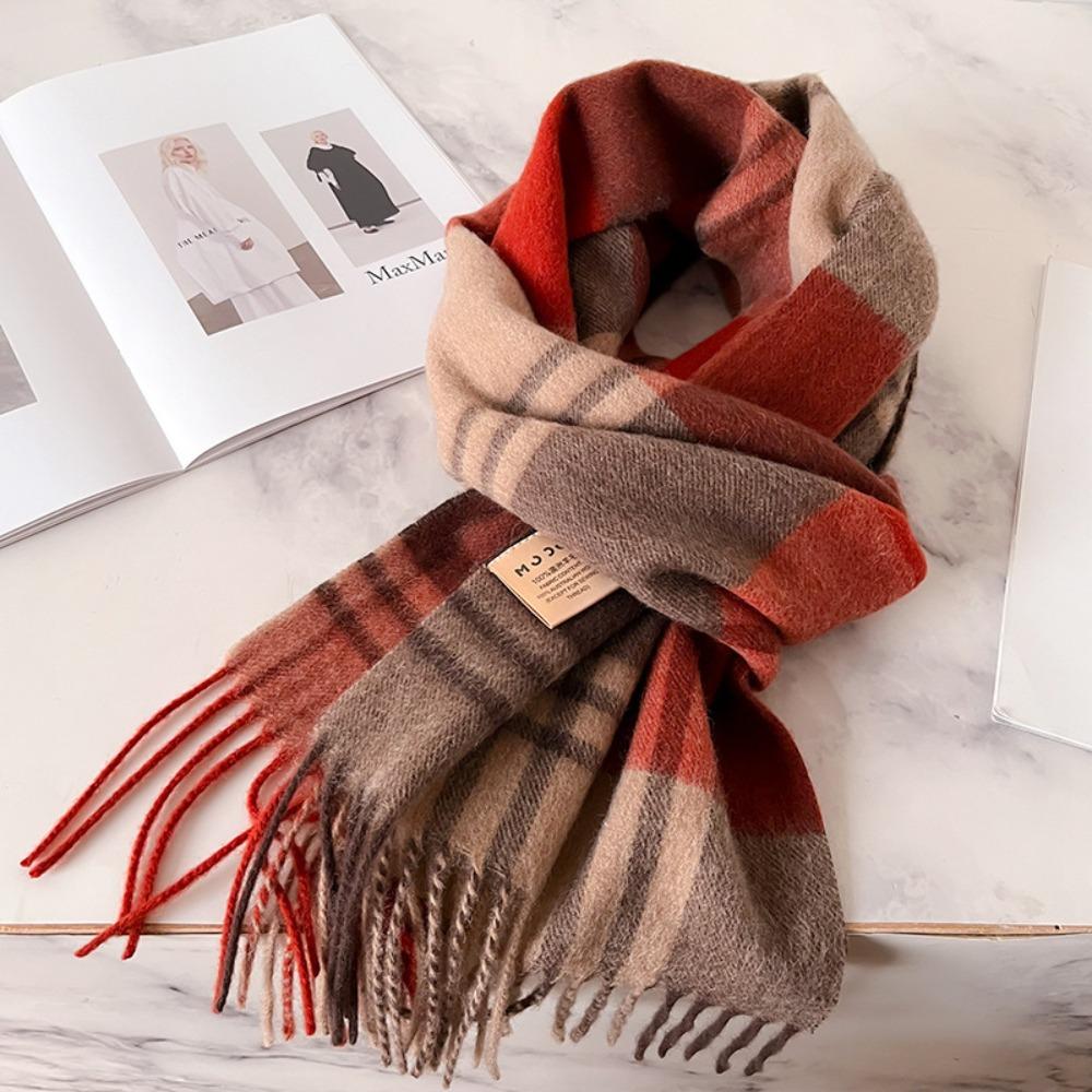 Thick Warm Winter Plaid Scarf Windproof Shawl Wrap Fashion Long Tassel Scarves