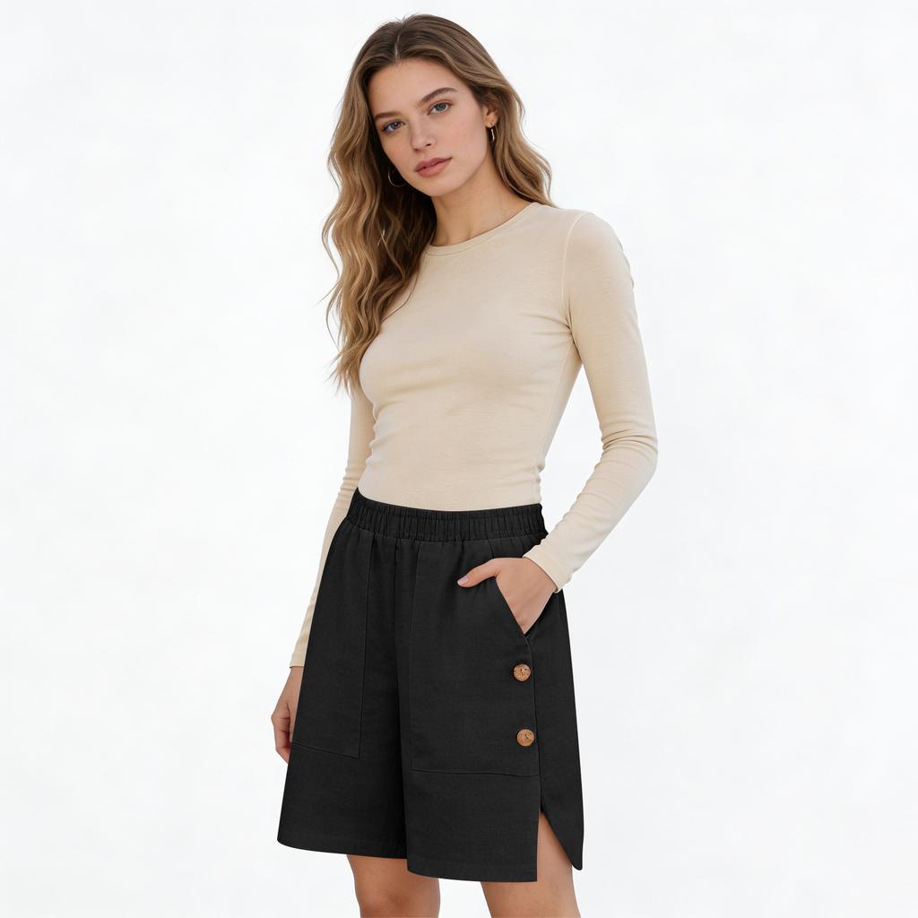 Women's Casual, Loose-fitting -color Pants With Pockets