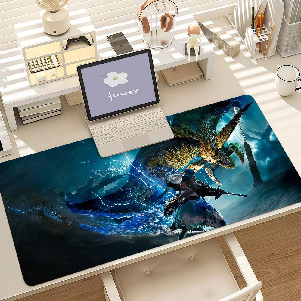 Game Mmonster Hunter Wwilds Mouse Pad Anti Slip Rubber Edge Locked Thickened Laptop Gaming Desk Mat