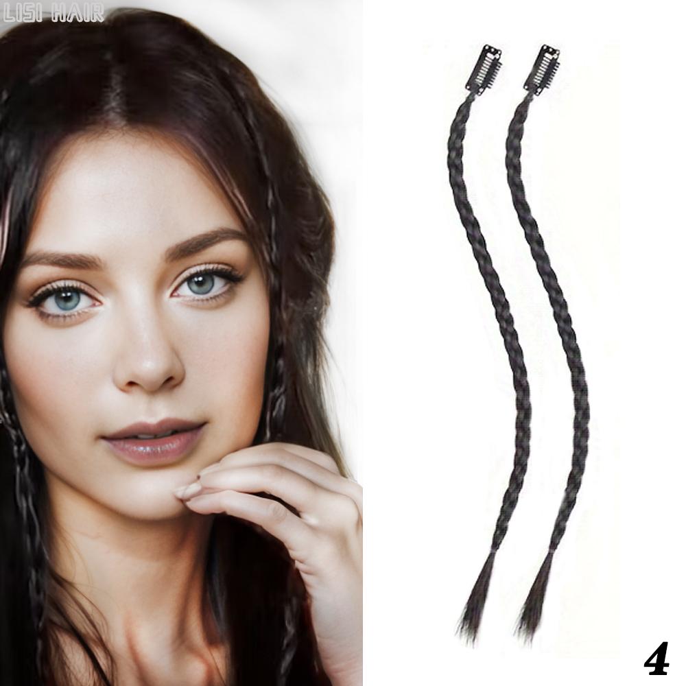 XINRAN Синтетические косы, передняя боковая челка, длинный плетеный хвост, наращивание волос на заколке, прямые шиньоны для женщин, косплей