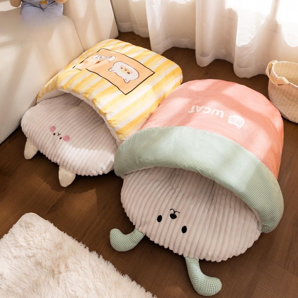 Semi-enclosed Tunnel Cat Nest Cartoon Dog Kennel Cute Cat Mattresses  Winter
