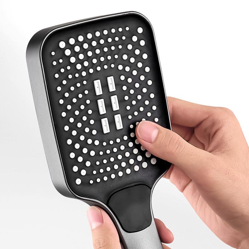 Modern Square Shower Head High Flow 4 Spray Pattern Handheld Shower Universal