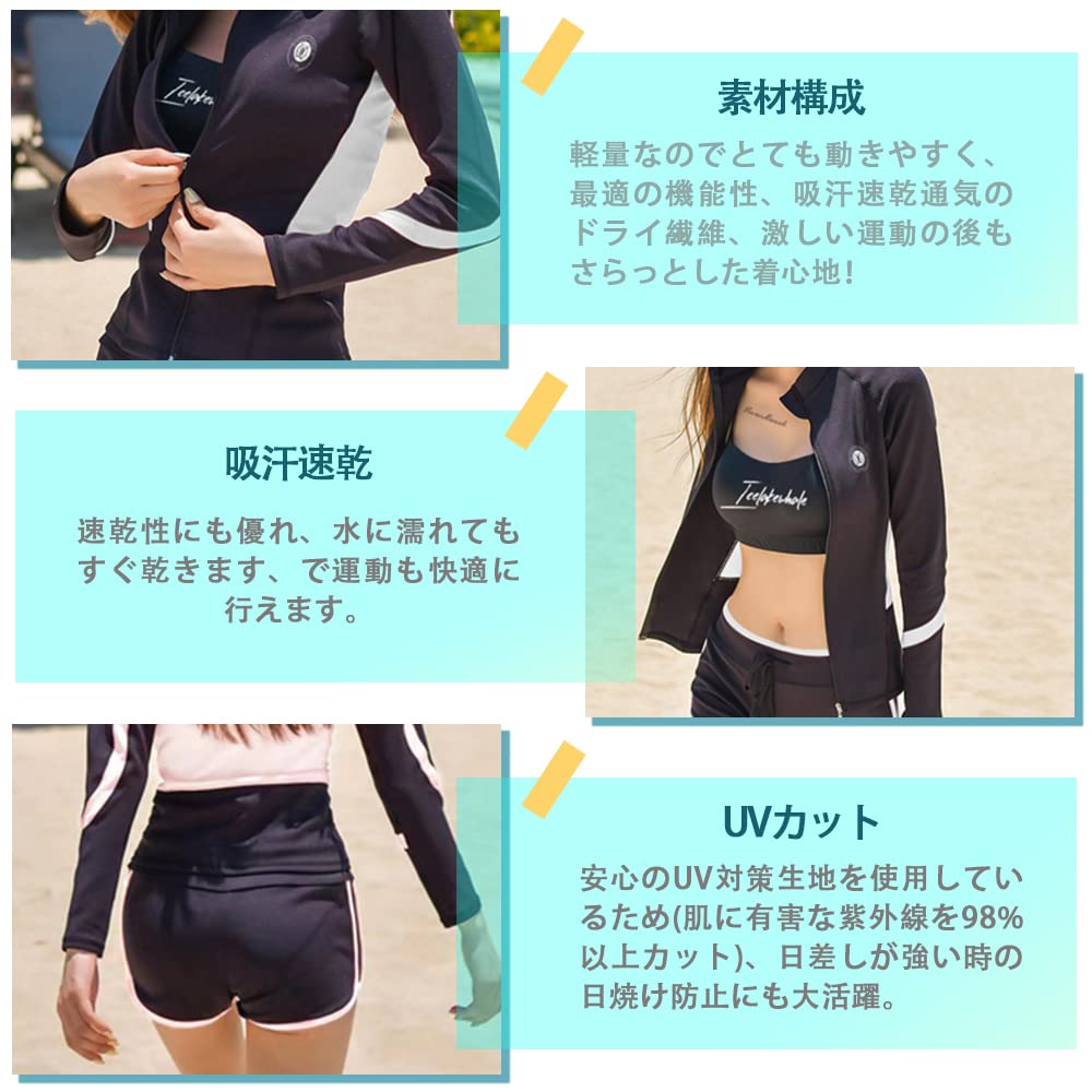 ANGJ Fitness УФ-защита, спортивные леггинсы с длинным рукавом, женский купальник из 5 предметов, защита, купальник, амфибия, бюстгальтер, шорты,