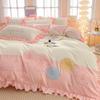 Lace Princess Wind Four-piece Set Washed Cotton Bed Sheet Quilt Cover Embroidered Small Fresh Bedding