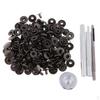40Pcs Stainless Steel Snap Fasteners + Punching Tool Set Leathercraft - Black
