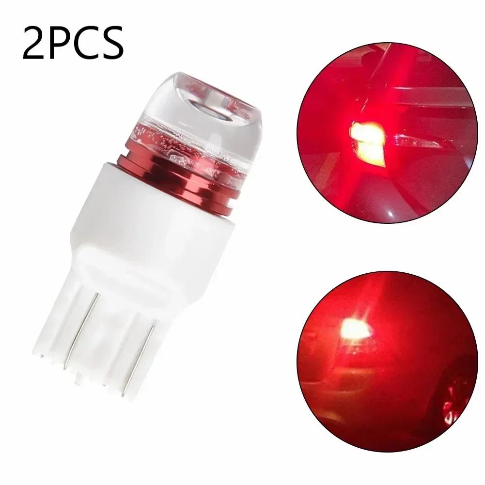 2pcs Red Strobe Flashing Blinking LED Lamp Brake Tail Light Parking Safety 12V High Power 7443 7440 LED Strobe Light Bulbs