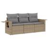 VidaXL Salon de Jardin avec Coussins 3 pcs, Canapés de Terrasse, Ensemble de Meubles de Patio, Mobilier d'Extérieur, Beige 3219858