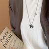 Silver Plated Beads Chain Chain Choker Korean Style Sweater Chain Fashion Horse Necklace  Women
