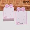 50Pcs Pink Border And Pink Bow Display Cards For Hair Cord Hairpin Handmade Diy Jewelry Cardboard Package Hair Clips White Craft
