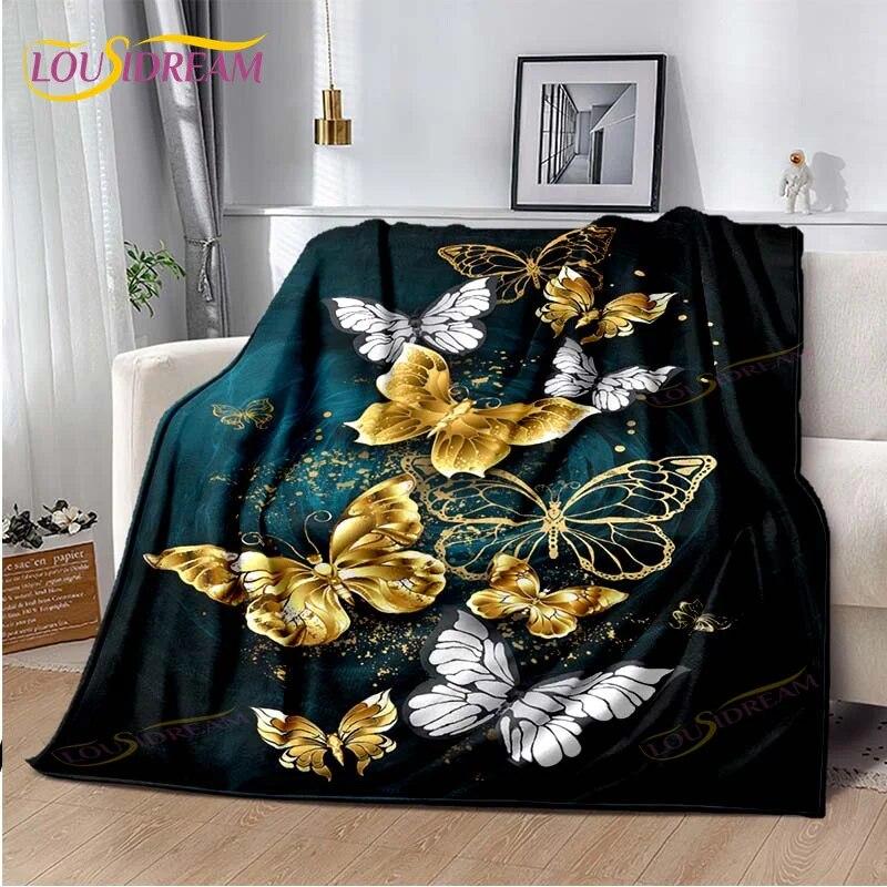 Одеяло с бабочкой, легкое мягкое плюшевое фланелевое одеяло для дивана, дивана, одеяло для пикника, одеяла для кроватей