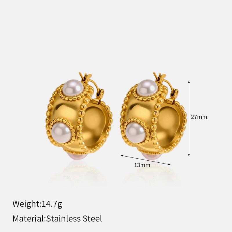 Ins Style Stainless Steel Earrings 18K Gold Plated Titanium Trendy Jewelry Men Women