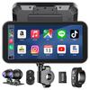 VANBAR Motorcycle Dash Cam with Tire Pressure Wired Remote and Simultaneous Front and Rear Camera Compatible with CarPlay and Android Touch Smartphone