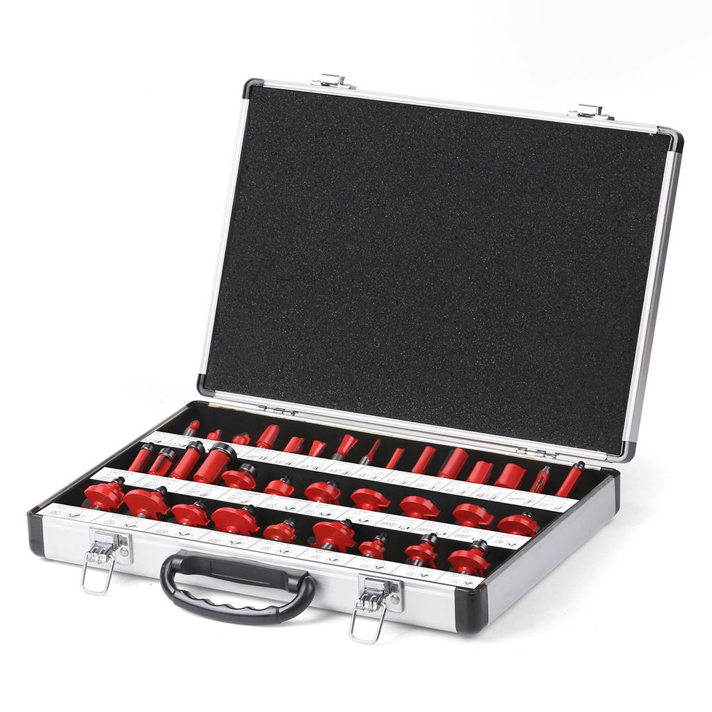 35-Piece Woodworking Milling Cutter Set, Trimmer Woodworking Milling Cutter, Cutter Head Set 1/4 Handle 1/2 Handle