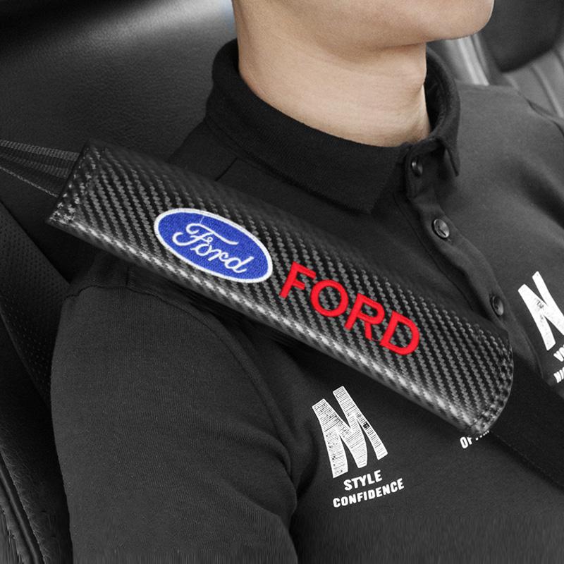 1/2pcs Car Seat Belt Cover Shoulder Protector Pad for Ford Fiesta Transit 2022 S-MAX Edge Galaxy Ecosport C-Max Auto Accessories GMSBD1