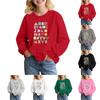 Kids' Fashion Loose-Fit Casual Long-Sleeve Christmas Print Oversized Crewneck Sweatshirt