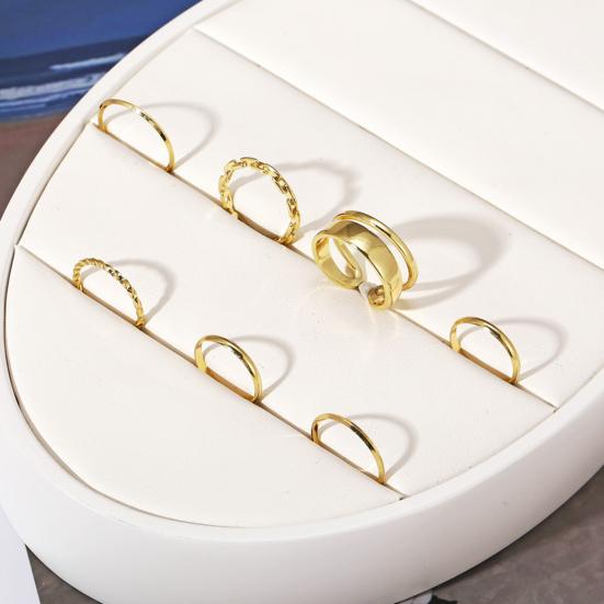 7 шт./комплект женских колец на палец, изысканный простой набор из цепочек и гладких костяшек