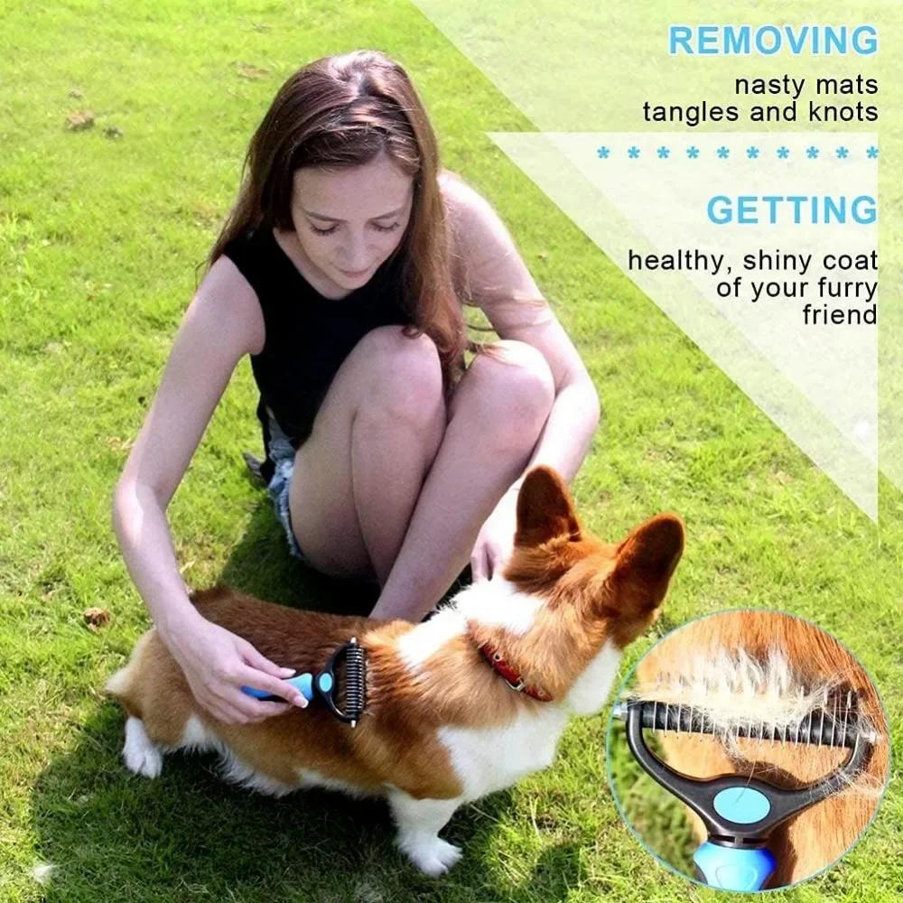 Professional Pet Deshedding Brush Dog Cat Grooming Tool Hair Fur Remover Undercoat Knot Cutter Comb for Puppy Shedding Supplies