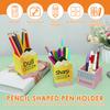 3 шт. Деревянный держатель для ручек Детский настольный ящик для хранения карандашей и ластиков Для студента Офисный Многофункциональный органайзер для канцелярских товаров