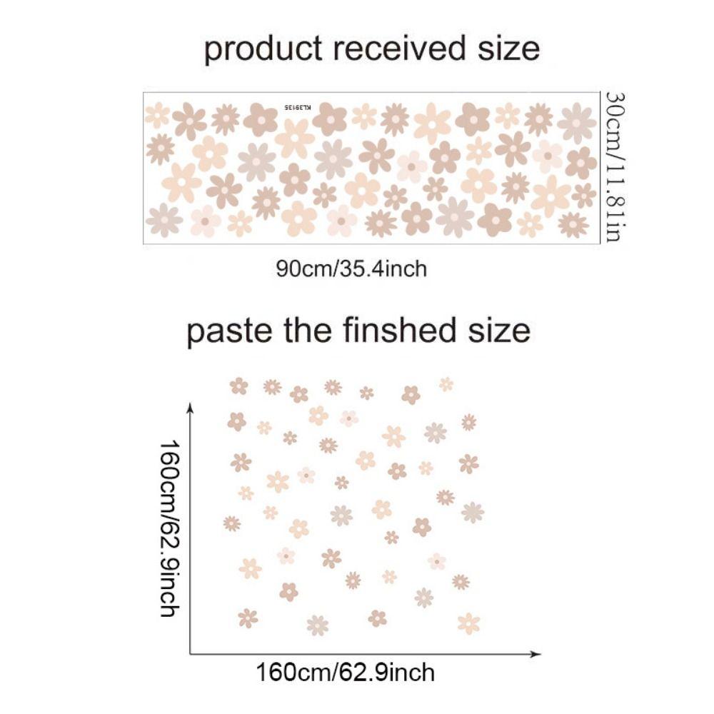 Boho Flowers Wall Stickers Watercolor Wall  Art INS Murals  Nursery Kindergarden