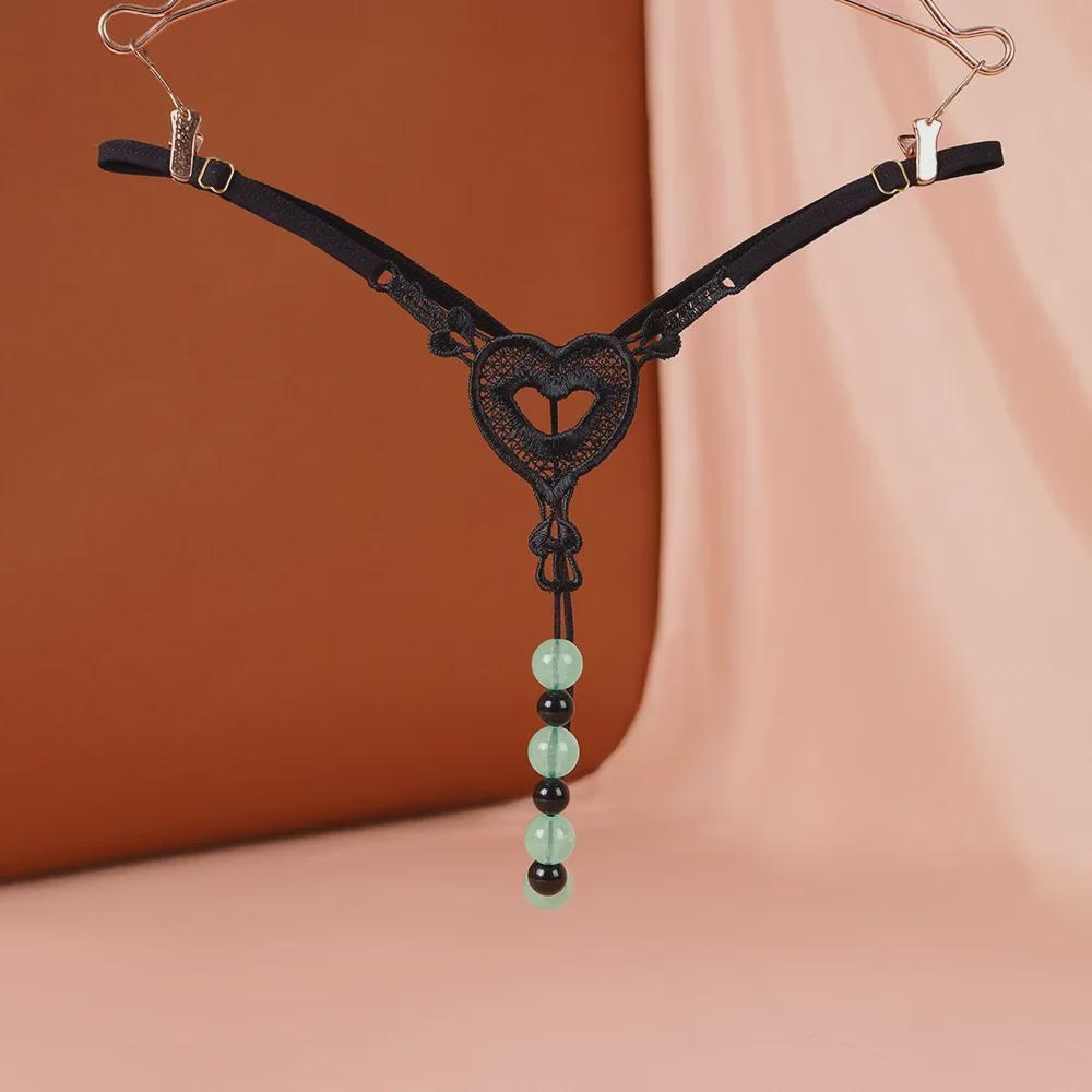 "Светящиеся жемчужные массажные стринги с открытой промежностью для женщин": Сексуальное нижнее белье для ночного клуба"