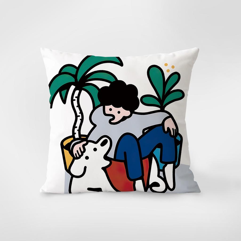 Cartoon Cute Dog Pillowcase Interior Decoration Office Living Room Home Pillowcase