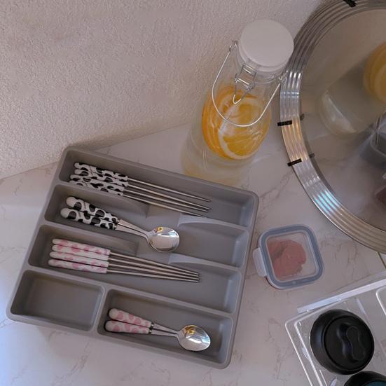 Cutlery Storage Box Classification Organization Large Capacity Multi Compartments Tableware Tray Fork Chopsticks Spoon Drawer Tableware Organizer